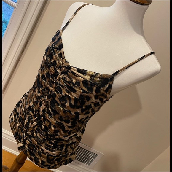 Leopard Front Braided Ruffle Top - Picture 3 of 13